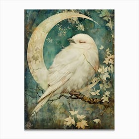 White Bird On A Branch Canvas Print