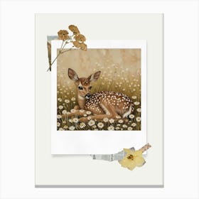 Scrapbook Fawn Fairycore Painting 2 Canvas Print