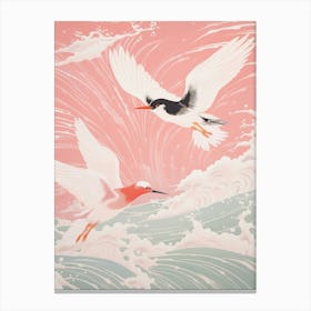 Vintage Japanese Inspired Bird Print Common Tern 2 Canvas Print