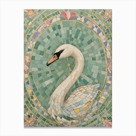 Abstract Swan Mosaic Canvas Print