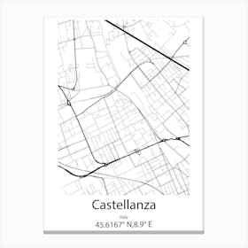 Castellanza,Italy Minimalist Map Canvas Print