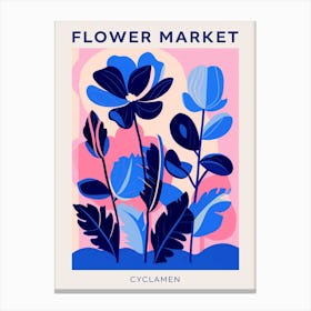 Blue Flower Market Poster Cyclamen 2 Canvas Print