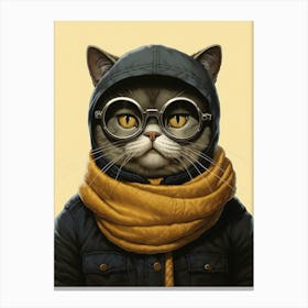 Exotic Shorthair Cat With Glasses Canvas Print