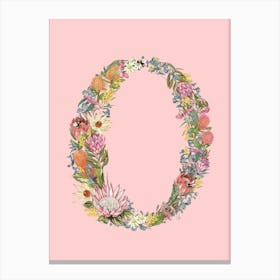 O Pink Alphabet Letter Canvas Print