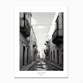 Poster Of Lecce, Italy, Black And White Analogue Photography 1 Canvas Print