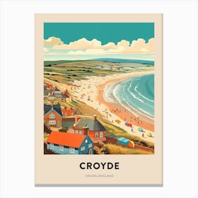Devon Vintage Travel Poster Croyde 3 Canvas Print