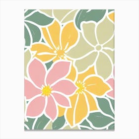 Daffodils Pastel Floral 1 Flower Canvas Print