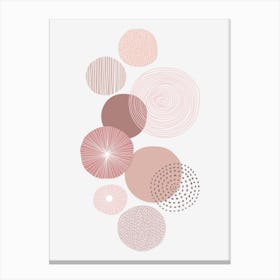 Pink Circles Geometric Canvas Print