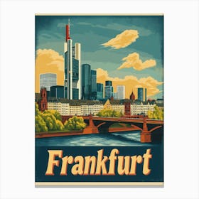 Aihrgdesign A Vintage Travel Poster Of Frankfurt Canvas Print