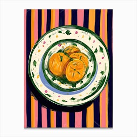 A Plate Of Pumpkins, Autumn Food Illustration Top View 40 Canvas Print