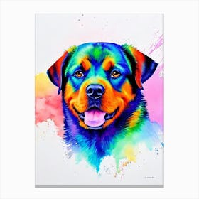 Rottweiler Rainbow Oil Painting dog Canvas Print