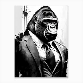 Gorilla In Suit Gorillas Graffiti Style 3 Canvas Print