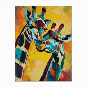 Abstract Geometric Giraffes 10 Canvas Print