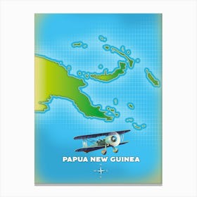 Papua New Guinea Travel map Canvas Print