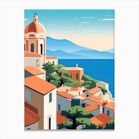 Amalfi Coast, Italy, Bold Outlines 4 Canvas Print