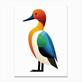 Colourful Geometric Bird Canvasback 2 Canvas Print