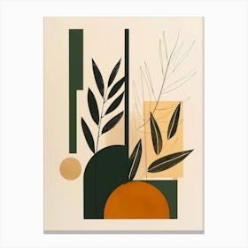 Abstract Painting geometric and plants Canvas Print