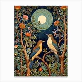 William Morris Birds In The Moonlight Canvas Print