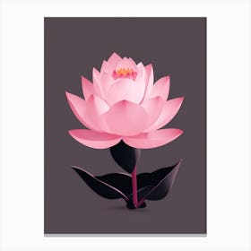 A Pink Lotus In Minimalist Style Vertical Composition 72 Canvas Print