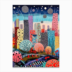 Buenos Aires, Illustration In The Style Of Pop Art 3 Canvas Print