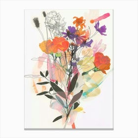 Prairie Clover 3 Collage Flower Bouquet Canvas Print