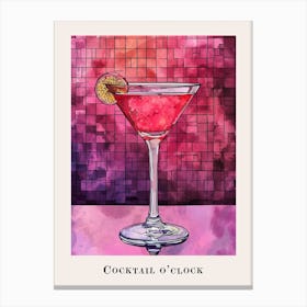 Cocktail O Clock Tile Poster 1 Canvas Print