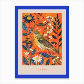 Spring Birds Poster Cowbird 2 Canvas Print