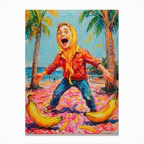Girl With Bananas Canvas Print