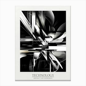 Technology Abstract Black And White 6 Poster Canvas Print