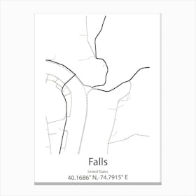 Falls Church,United States Minimalist Map 1 Canvas Print