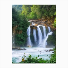 Kuang Si Falls, Laos Realistic Photograph (2) Canvas Print