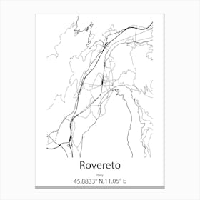 Rovereto,Italy Minimalist Map Canvas Print