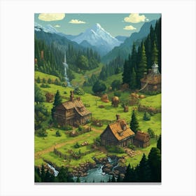 Countryside Pixel Art 1 Canvas Print