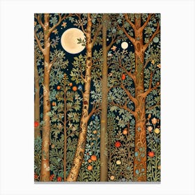 William Morris Rose Moonlight In The Forest 4 Canvas Print