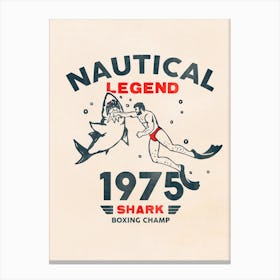 Nautical Legend Shark Punch Art Canvas Print