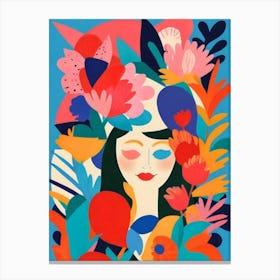 Girl With Flowers 9 Canvas Print