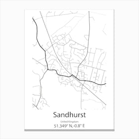 Sandhurst,United Kingdom Minimalist Map Canvas Print