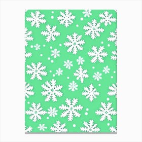 Snowflakes In The Snow,  Snowflakes Kids Illustration 1 Canvas Print