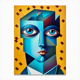 Cubist Abstract Face Canvas Print