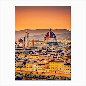 Florence Cityscape And Duomo Santa Maria Del Fiore Italy Canvas Print