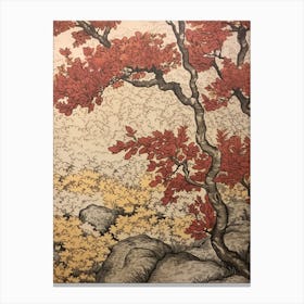Sour Cherry 1 Vintage Autumn Tree Print  Canvas Print