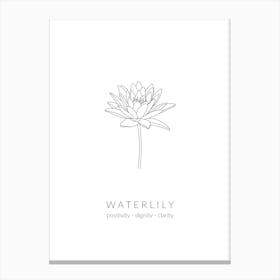 Waterlily Birth Flower Canvas Print