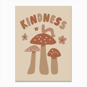 Kindness Worm Boho Cottagecore Nursery Kids Room Canvas Print