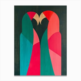 Parrots In Love Canvas Print