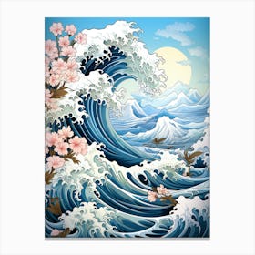 Flower Sakura Wave Canvas Print
