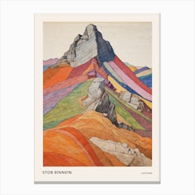 Stob Binnein Scotland 1 Colourful Mountain Illustration Poster Canvas Print