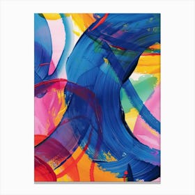 Rainbow Paint Brush Strokes Organic 2 Canvas Print