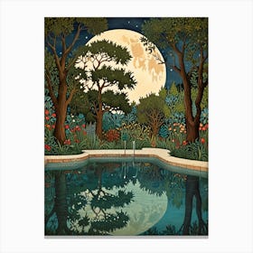 William Morris Moonlight Pool Canvas Print