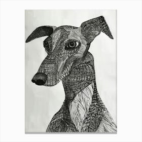Greyhound Line Sketch 2 Canvas Print
