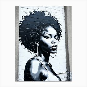 Graffiti Mural Of Beautiful Black Woman 138 Canvas Print